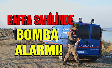 Bafra sahilinde patlamamış bomba bulundu!