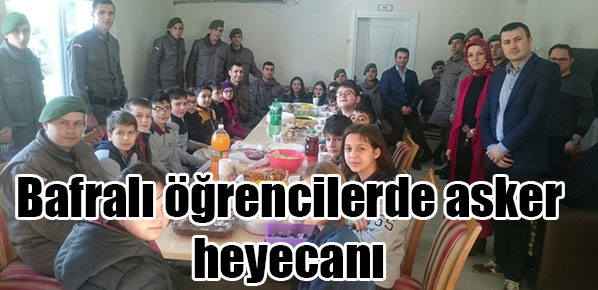 Bafralı öğrencilerde asker heyecanı