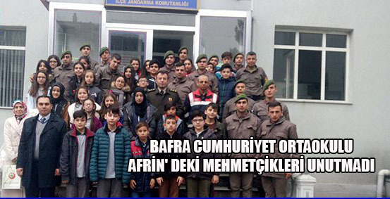 Bafra Cumhuriyet Ortaokulu Afrin’ Deki Mehmetçikleri Unutmadı