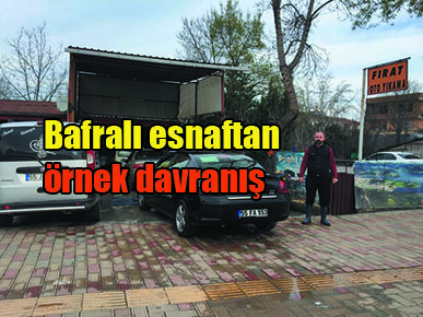 Bafralı esnaftan örnek davranış
