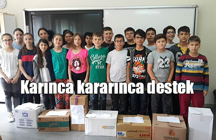 Bafralı öğrencilerden yardım kolisi