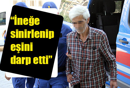 “İneğe sinirlenip eşini darp etti”