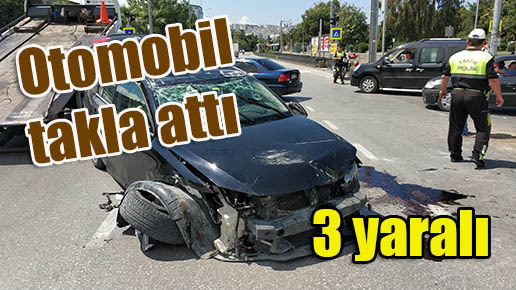 Otomobil takla attı