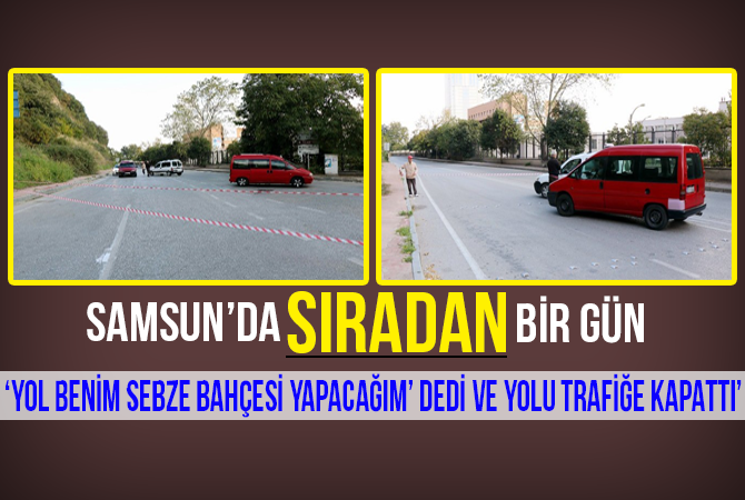 “Yol benim, sebze bahçesi yapacağım” diyerek caddeyi trafiğe kapattı