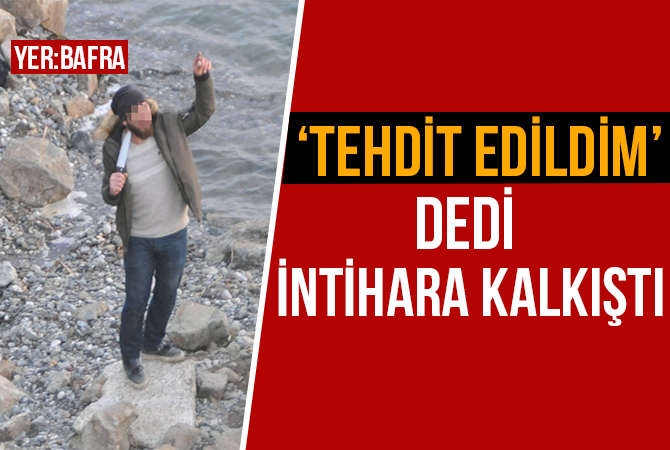 “Tehdit edildim” diyerek bıçağı boğazına dayadı
