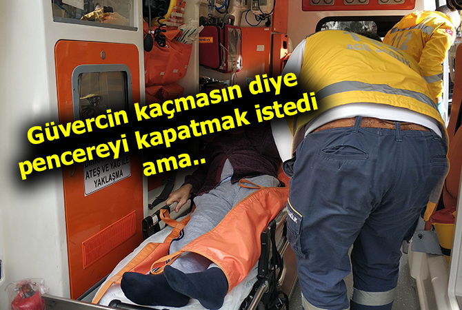 Çatıdan düşen yaşlı adam hastanelik oldu 