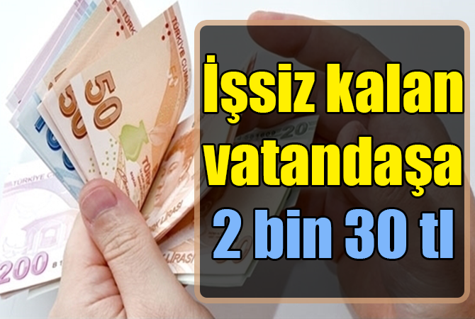 İşsizlere 2 Bin 30 TL Verilecek !