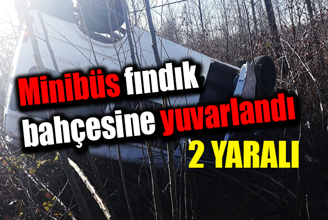 Samsun’da minibüs fındık bahçesine yuvarlandı: 2 yaralı 