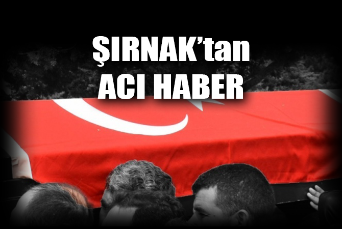 Şırnak’tan acı haber