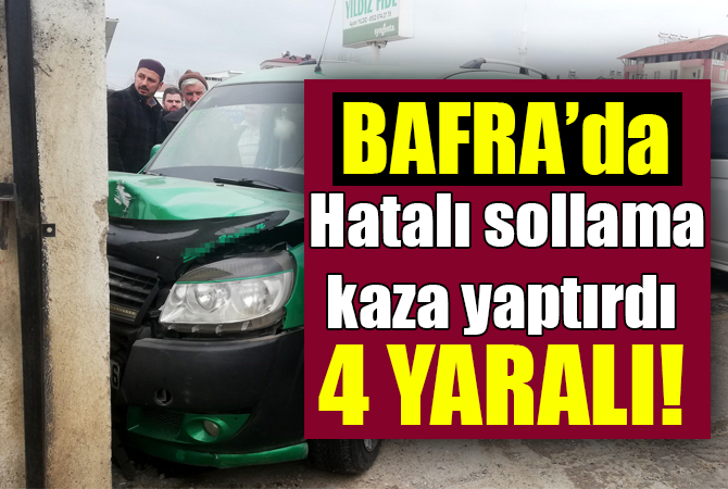Dolmuş duvara çarptı: 4 yaralı