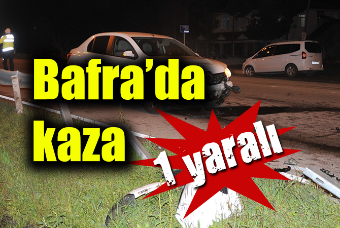 Otomobil refüje çarptı: 1 yaralı