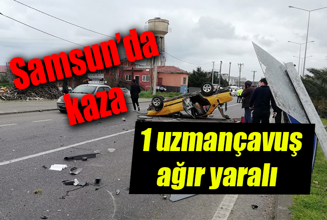 Uzman çavuş kazada ağır yaralandı