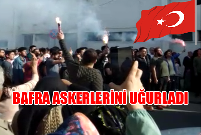 Bafra`da asker uğurlaması