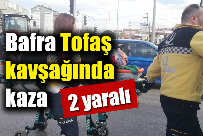 Bafra’da 2 otomobil çarpıştı: 2 yaralı
