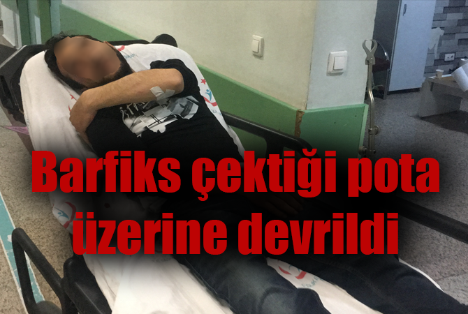 Barfiks çekmek için asıldığı pota devrilince yaralandı
