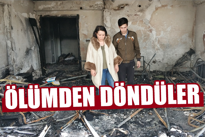 Uyurken evleri yanan aile ölümden döndü