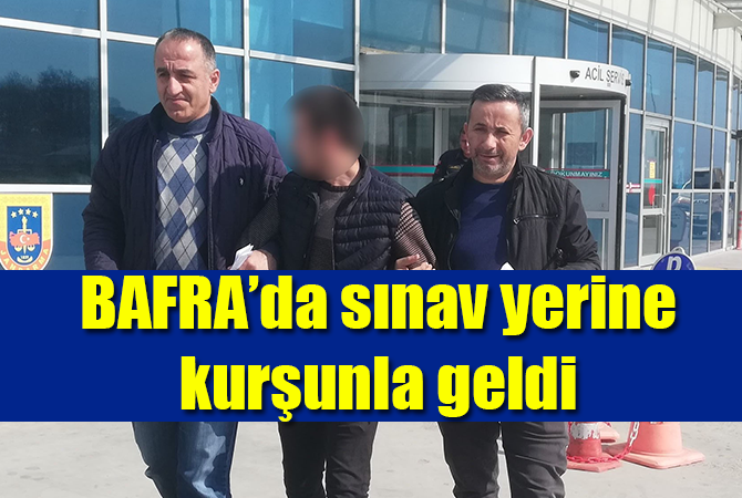 Sınava kurşun kalem yerine tabanca kurşunuyla geldi