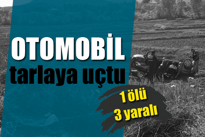 Otomobil tarlaya uçtu: 1 ölü, 3 yaralı