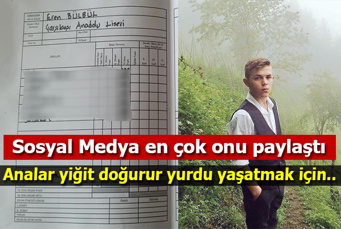 Sosyal medyada en çok paylaşılan karne onun karnesi oldu