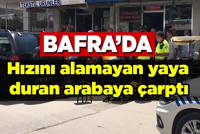 Duran arabaya çarpan yaya yaralandı
