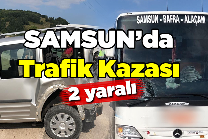 Yolcu otobüsü kamyonetle çarpıştı: 2 yaralı