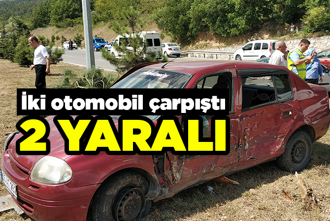 İki otomobil çarpıştı: 2 yaralı