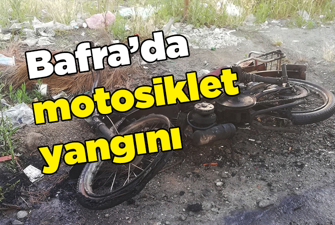 Yanan motosikleti itfaiye söndürdü