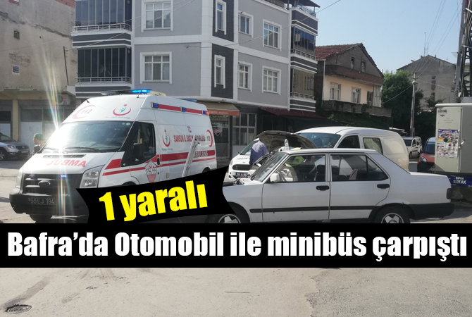 Otomobil ile minibüs çarpıştı