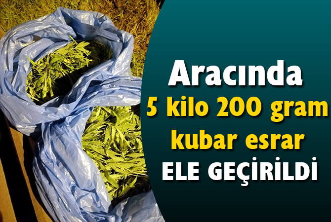Samsun’da jandarma 5 kilo 200 gram kubar esrar ele geçirdi