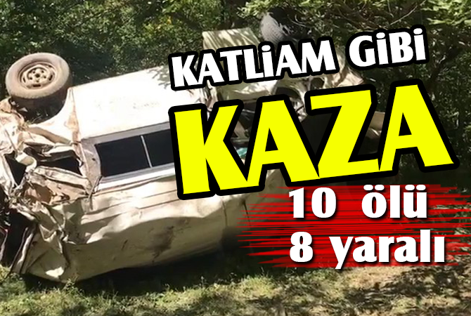 Kazada minibüs hurda yığınına döndü