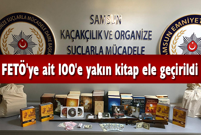 FETÖ’ye ait 100’e yakın kitap ele geçirildi.