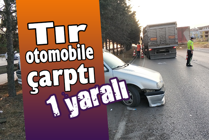 Samsun’da tır otomobile çarptı: 1 yaralı