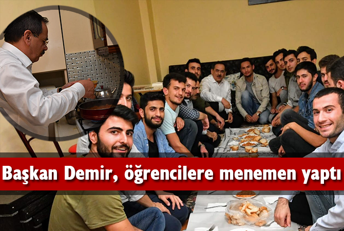 Başkan Demir, öğrencilere menemen yaptı