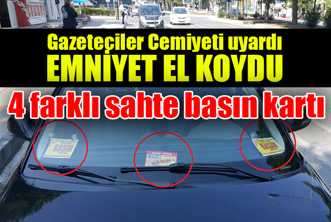 Aracında 4 farklı sahte basın kartı olan sürücü gözaltına alındı