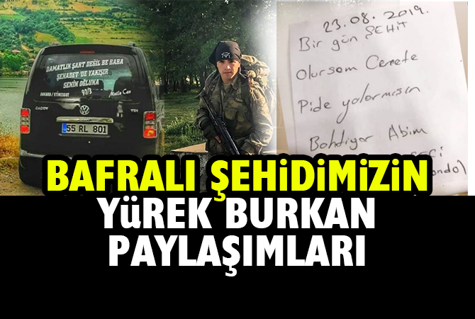 BAFRALI ŞEHİT ASKERİMİZDEN YÜREK BURKAN PAYLAŞIM