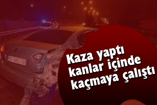 Yaralı şahıs kaza yerinden kaçarken yakalanıp hastaneye kaldırıldı