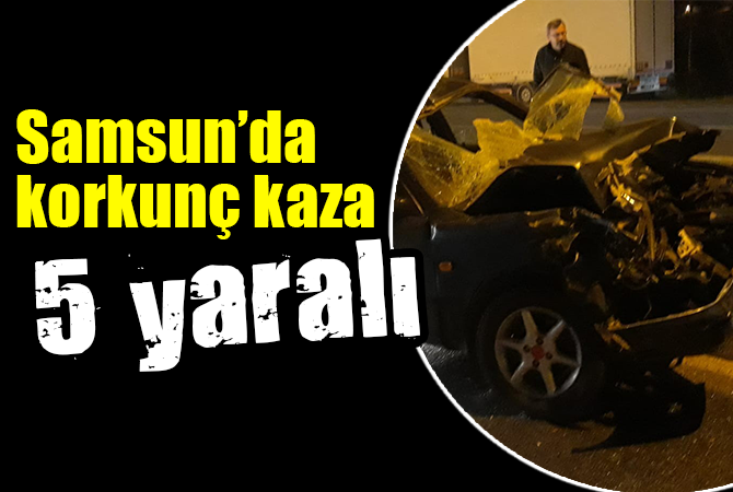 Samsun’da otomobil ile traktör çarpıştı: 5 yaralı