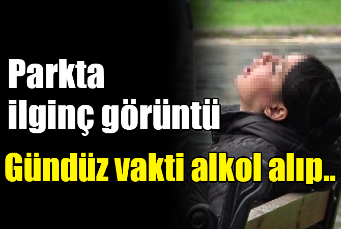 Genç kadın gündüz alkol aldı, bankta sızıp kaldı