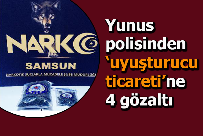 Yunus polisi otomobilde esrar ele geçirdi: 4 gözaltı