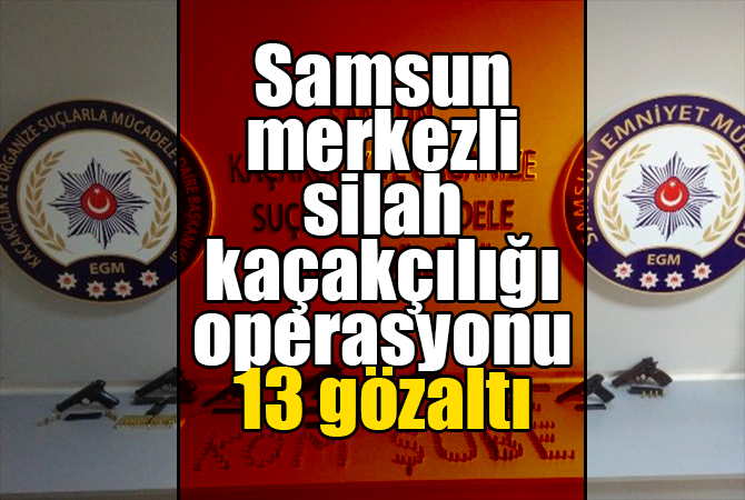 Samsun merkezli silah kaçakçılığı operasyonu: 13 gözaltı