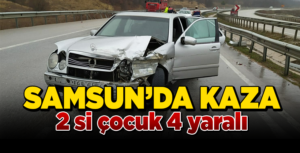 Samsun’da otomobil bariyerlere çarptı: 4 yaralı