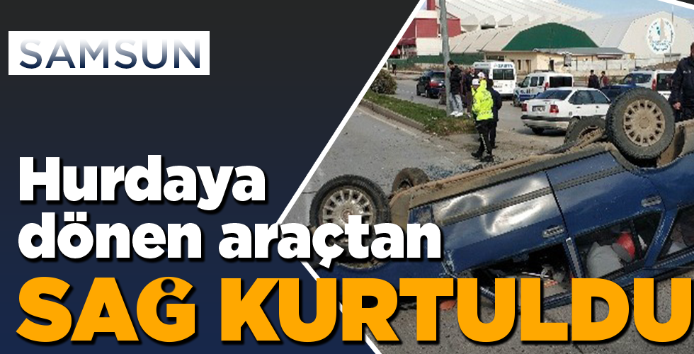 Sürücü parçalanan araçtan sağ kurtuldu