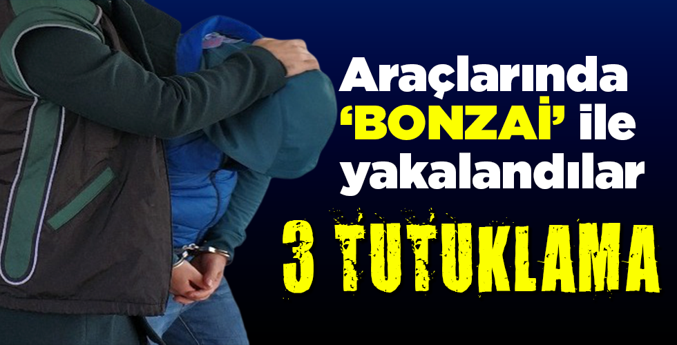 araçlarında bonzai ile yakalandılar 3 tutuklama