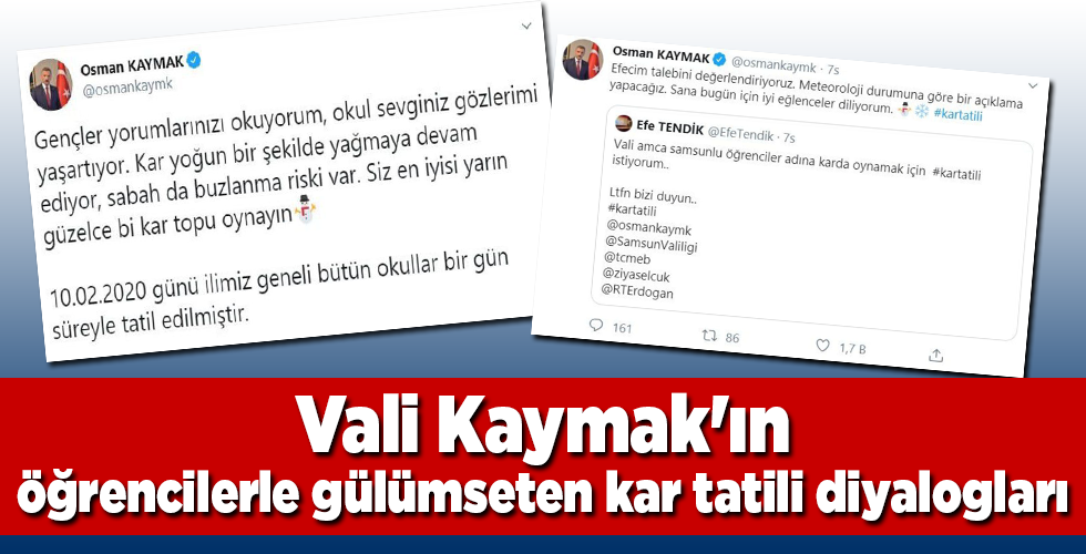 Kar tatilini esprili bir dille duyurdu.