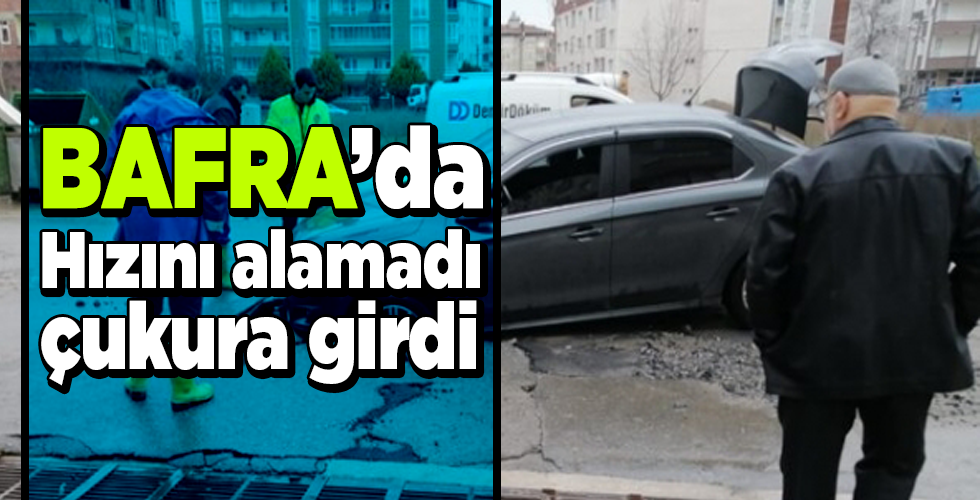 hızını alamadı çukura girdi