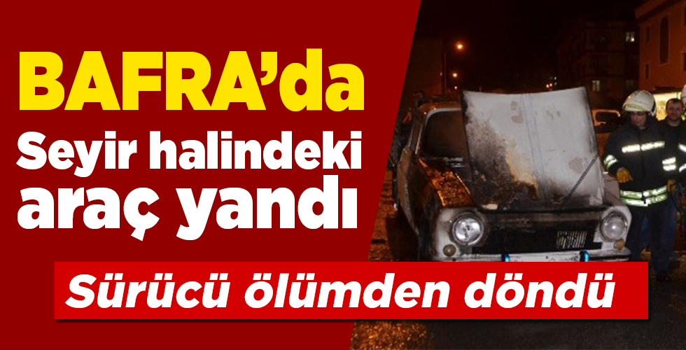 seyir halindeki araç yandı