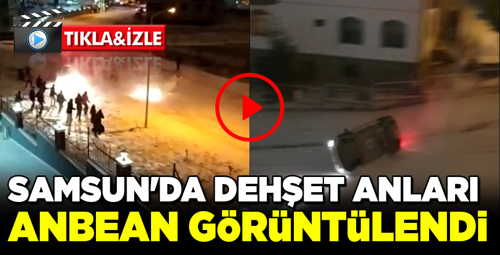 Samsun’da yokuş aşağı inen otomobiller karlı yolda kayarak takla attı.