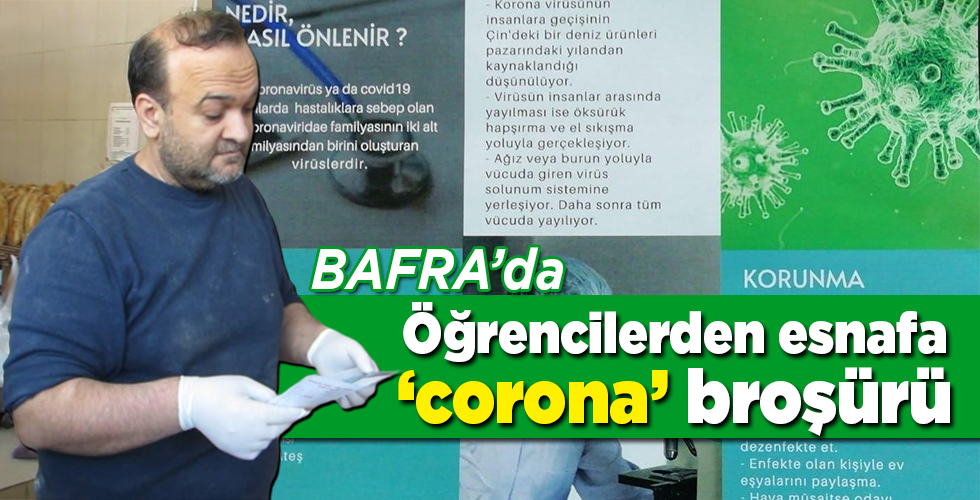 Öğrencilerden esnafa ‘corona’ broşürü