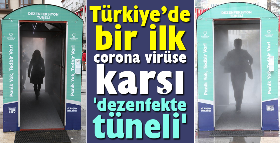 Ordu’da korona virüse karşı ‘dezenfekte tüneli’