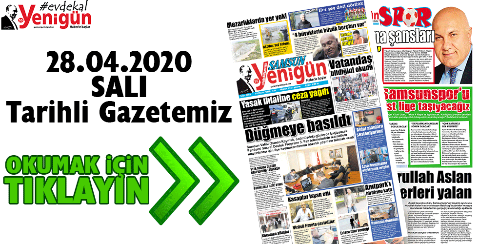 28.04.2020 TARİHLİ GAZETEMİZ